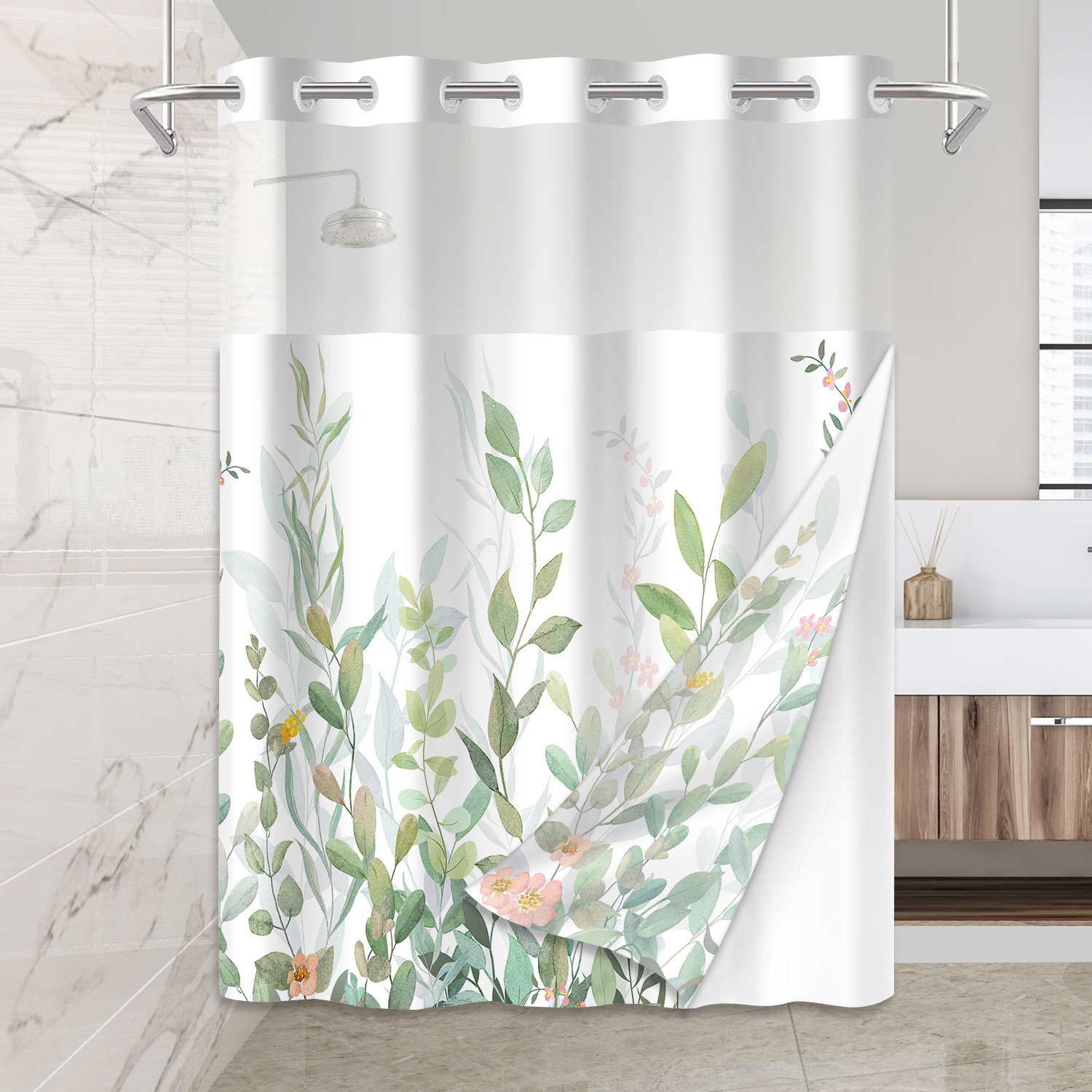 Ophelia & Co. Waterproof 74" Shower Curtains With Liner Included | Wayfair